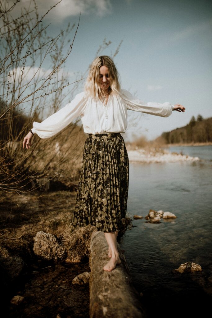 woman walking in nature