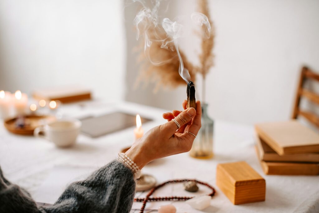 woman holding candle