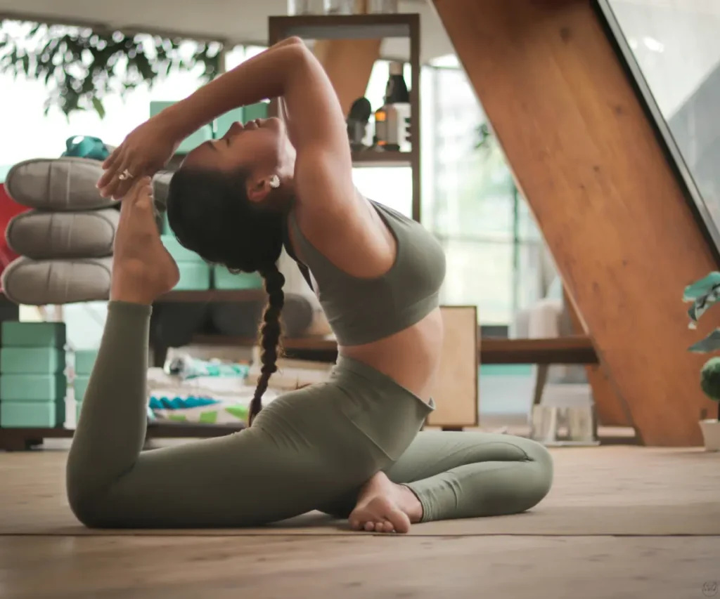 woman doing yoga